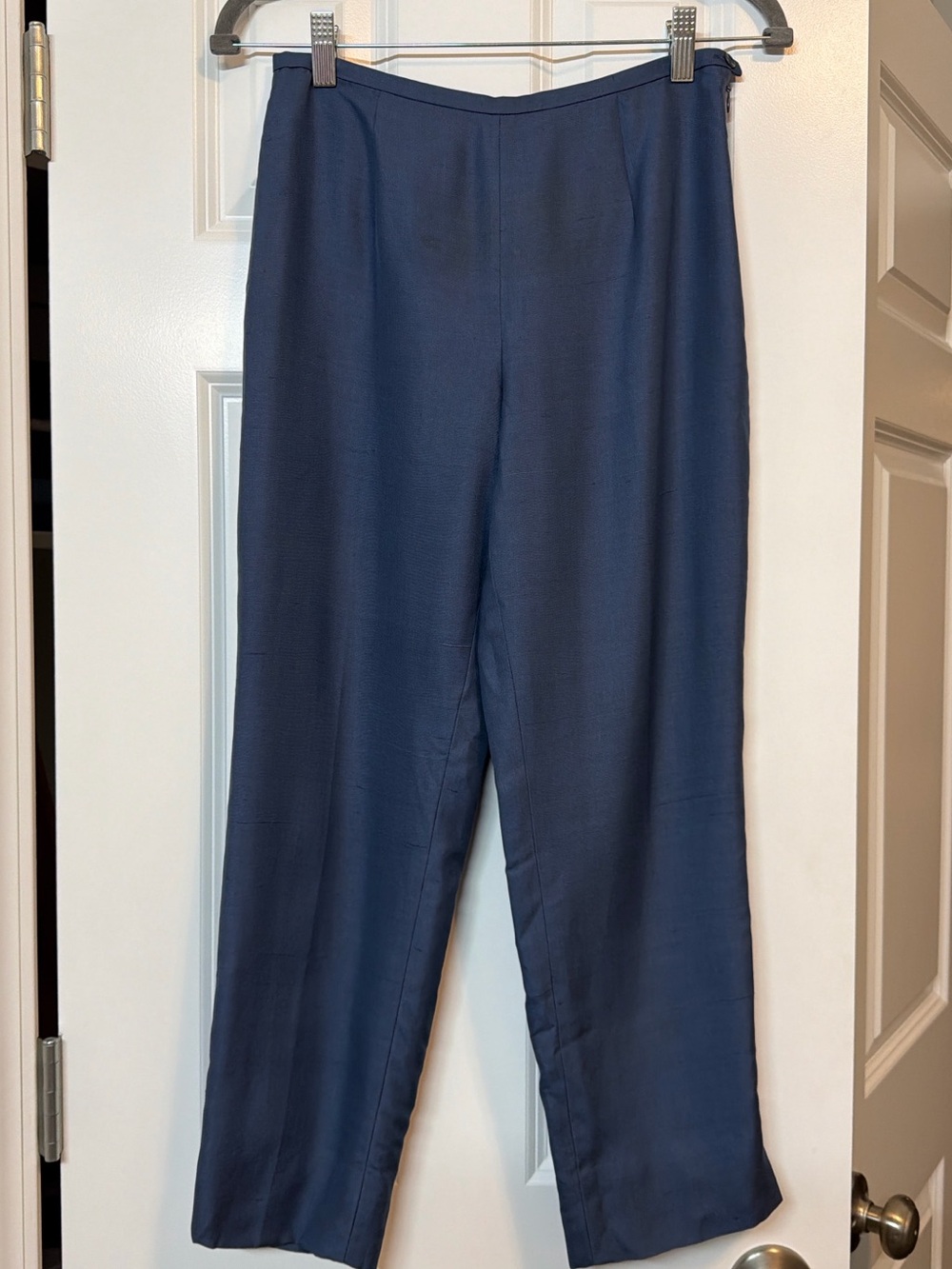 Ann Taylor Petites 100% Silk Blue Trousers Size 4P NWT